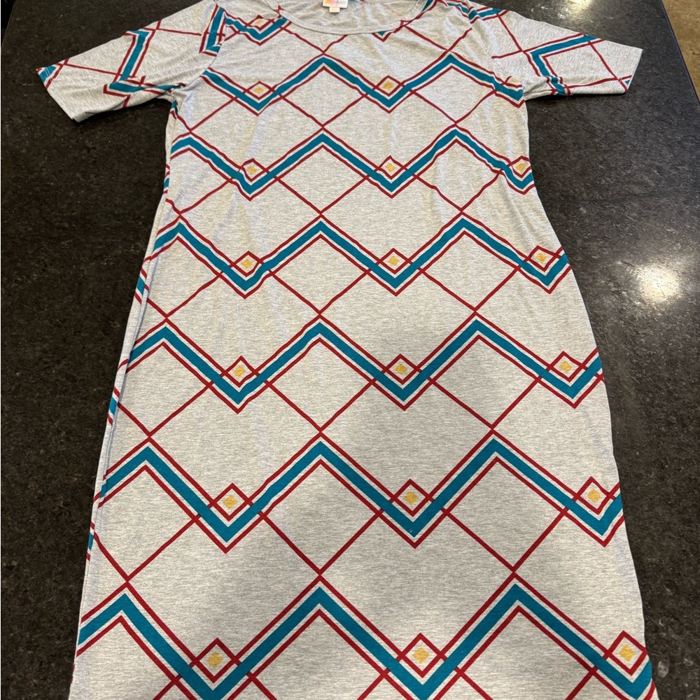 LuLaRoe Gray Dress with Multicolor Logo 3xl Womens